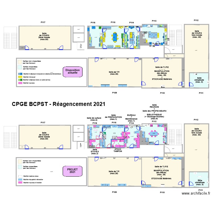 CPGE BCPST Déplacement mobilier. Plan de 0 pièce et 0 m2