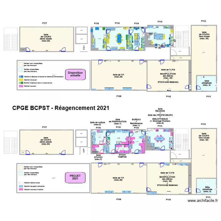 CPGE BCPST D&eacute;placement mobilier. Plan de 
