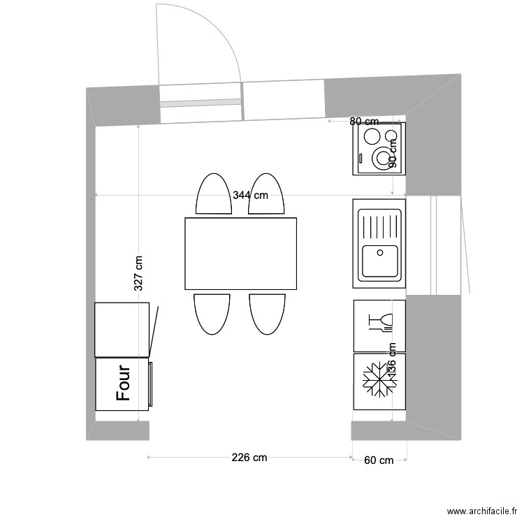 cuisine fin. Plan de 0 pièce et 0 m2