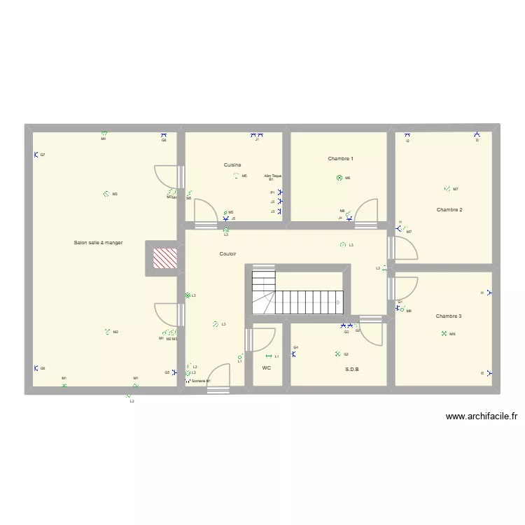 Rachelle rez. Plan de 10 pièces et 130 m²
