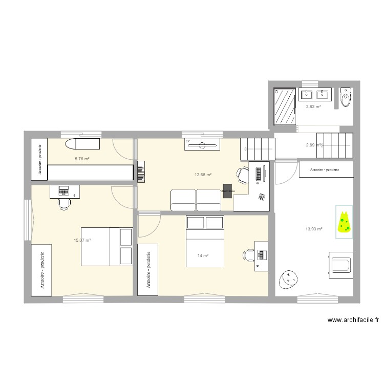 Extension 1er étage V10. Plan de 0 pièce et 0 m2