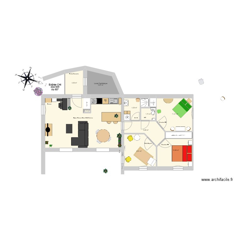 Maison SMLE aménagé 2023 3. Plan de 11 pièces et 91 m2