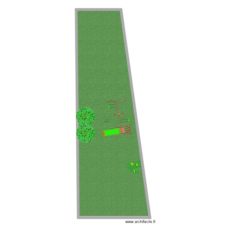 jardin. Plan de 1 pièce et 164 m2