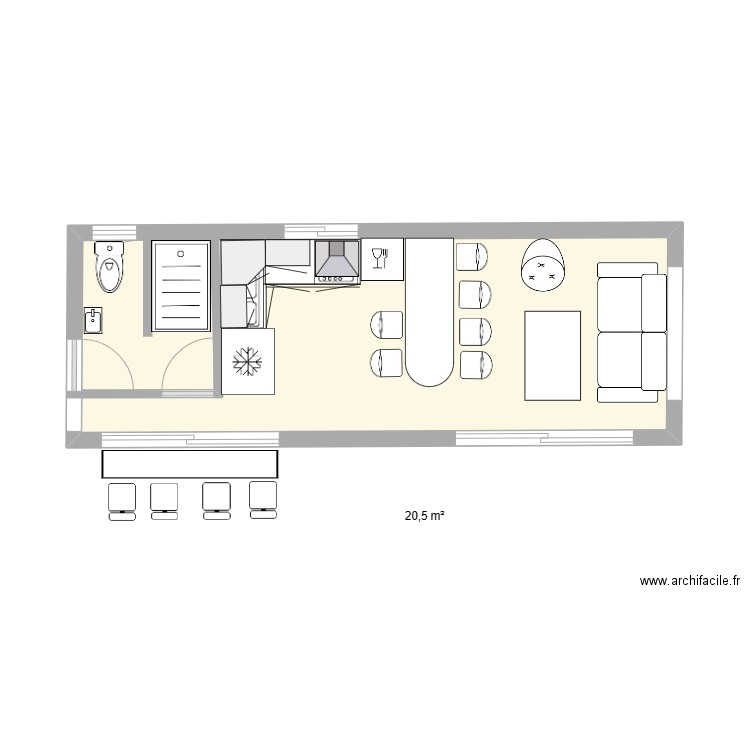 MICHEL POOL HOUSE 8,30 X 3 = 24,90 M2 (25). Plan de 0 pièce et 0 m2