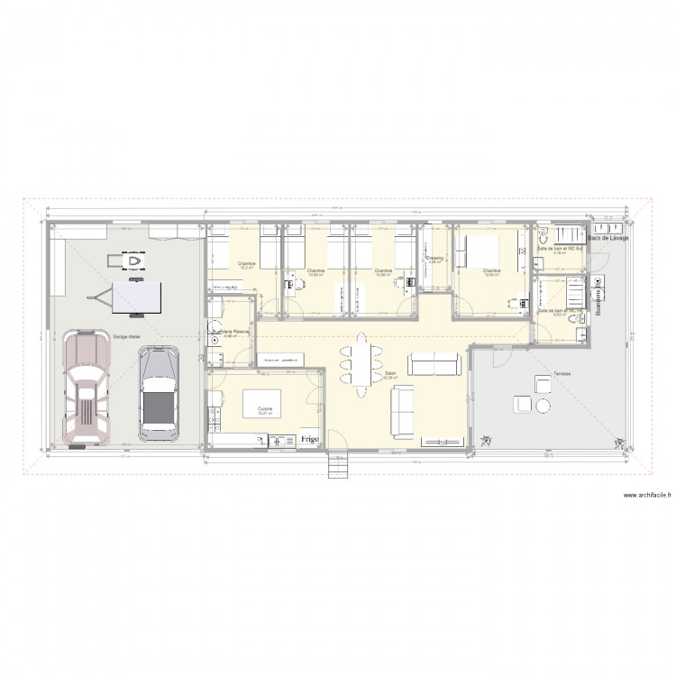 Maison F5 Cuisine fermée. Plan de 0 pièce et 0 m2