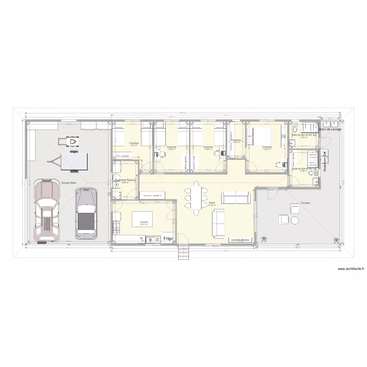 Maison F5 Cuisine fermée. Plan de Maison F5 Cuisine fermée. Plan de