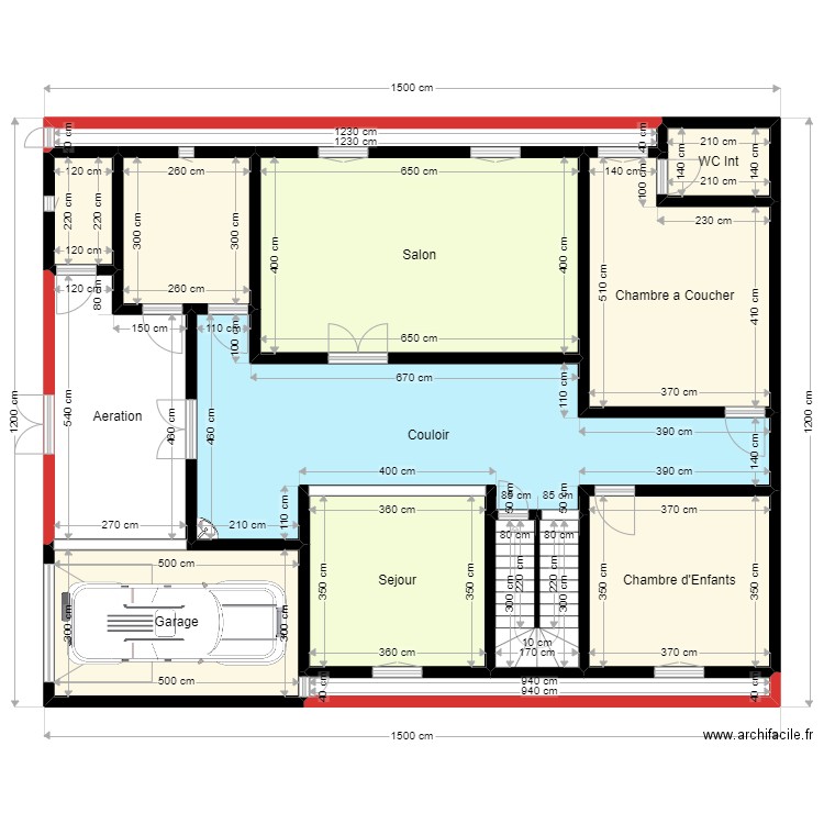 Plan de terrain 12mx15m Client 36 34 65 44. Plan de 13 pièces et 153 m2