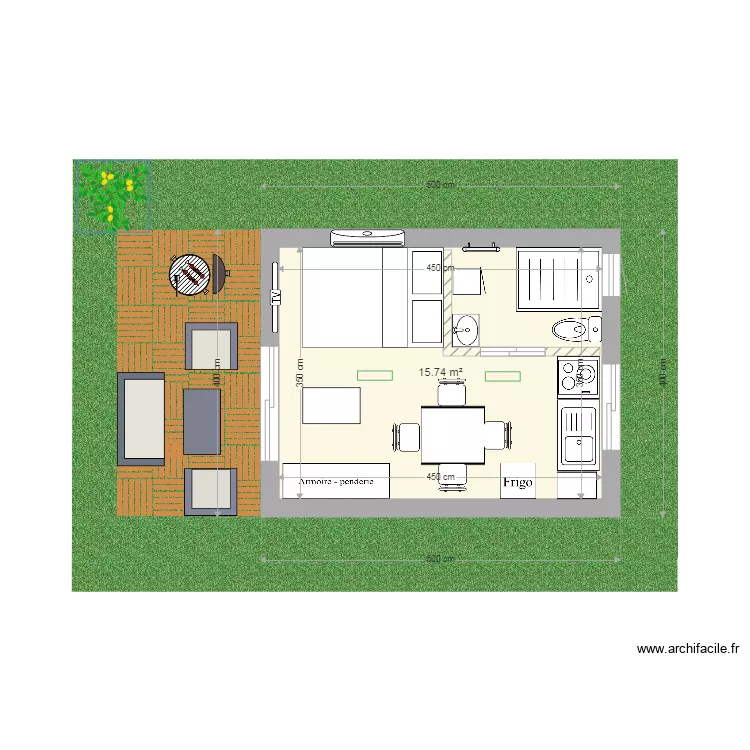 STUDIO 300 X 666. Plan de 