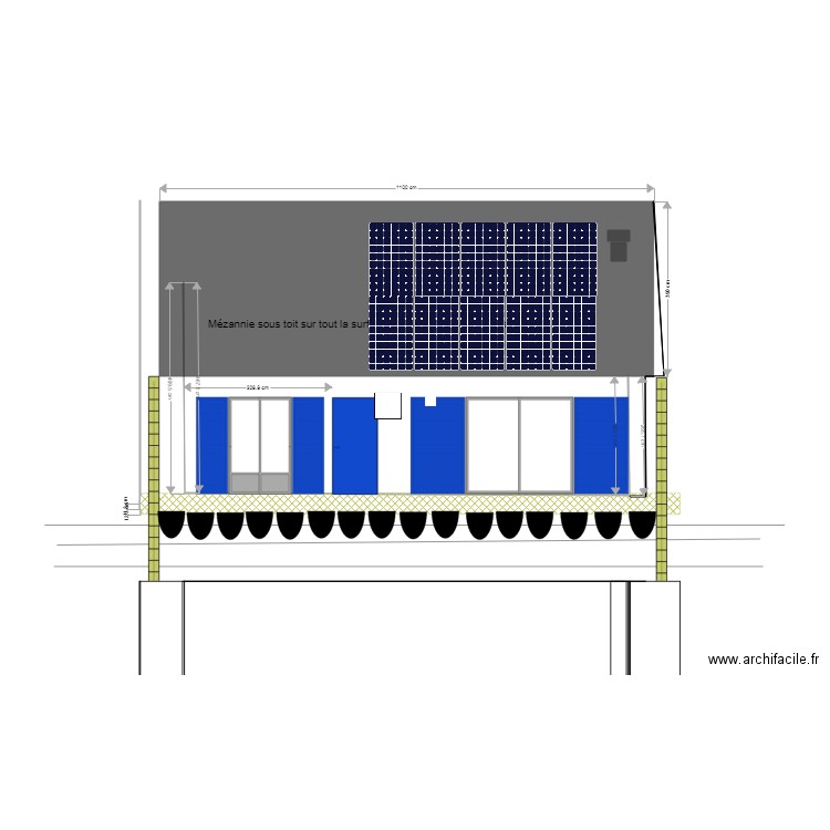 Avec panneaux solaires et flotteurs. Plan de 0 pièce et 0 m2