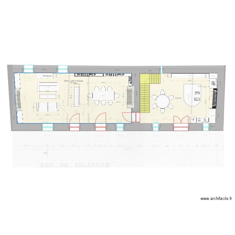 Rez de chaussée manoir dernière version. Plan de 0 pièce et 0 m2