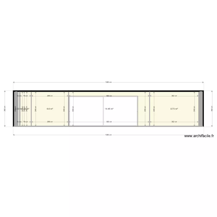 Fa&ccedil;ade en &eacute;l&eacute;vation . Plan de 