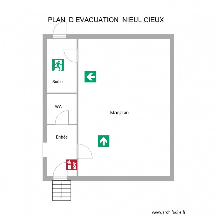 Plan d evacuation CIEUX. Plan de 0 pièce et 0 m2