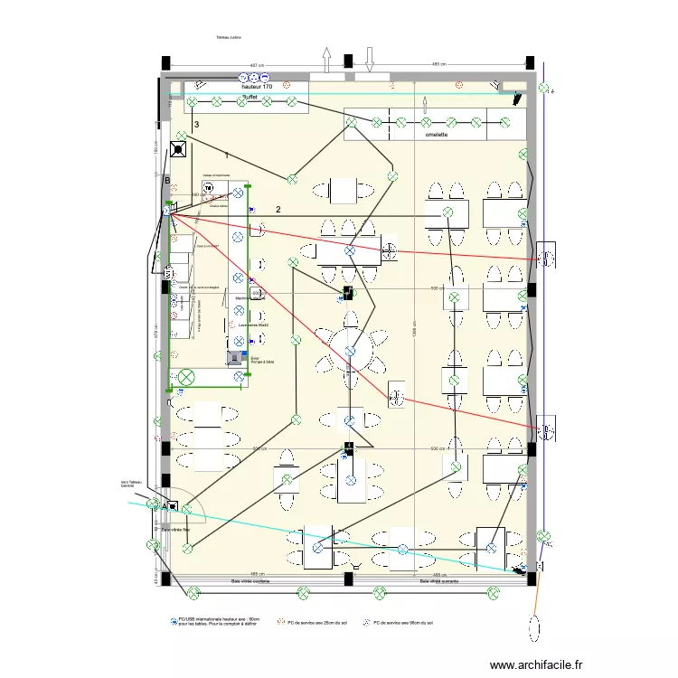 Salle resto Ivato &eacute;lec  du 01 03 20. Plan de 
