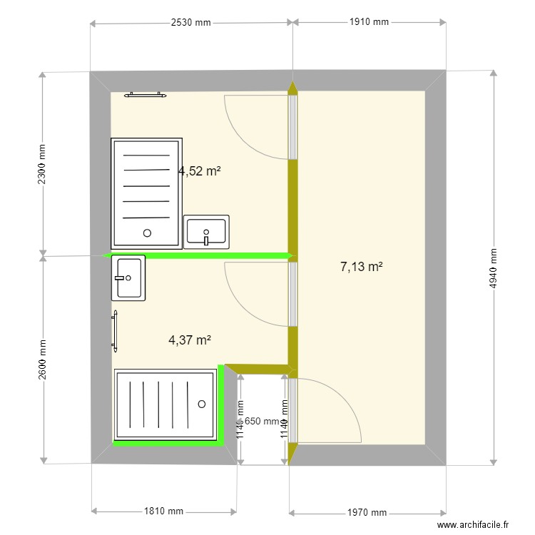 PALMONT - Vaires sur Marne. Plan de 3 pièces et 16 m2