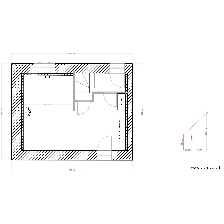 lesco rdc1. Plan de 1 pièce et 29 m2