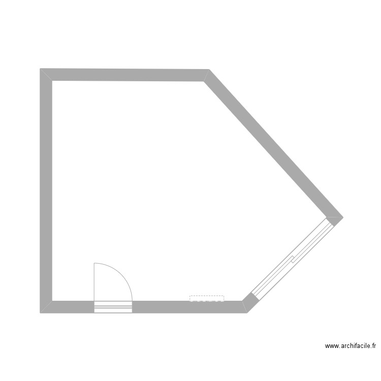 salon. Plan de 1 pièce et 23 m2