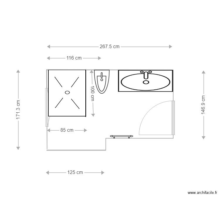 salle de bain1. Plan de 0 pièce et 0 m2