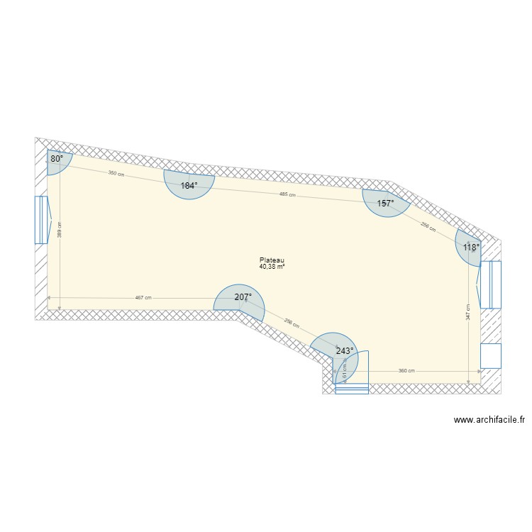 DAlembert EDL v00. Plan de 1 pièce et 40 m2