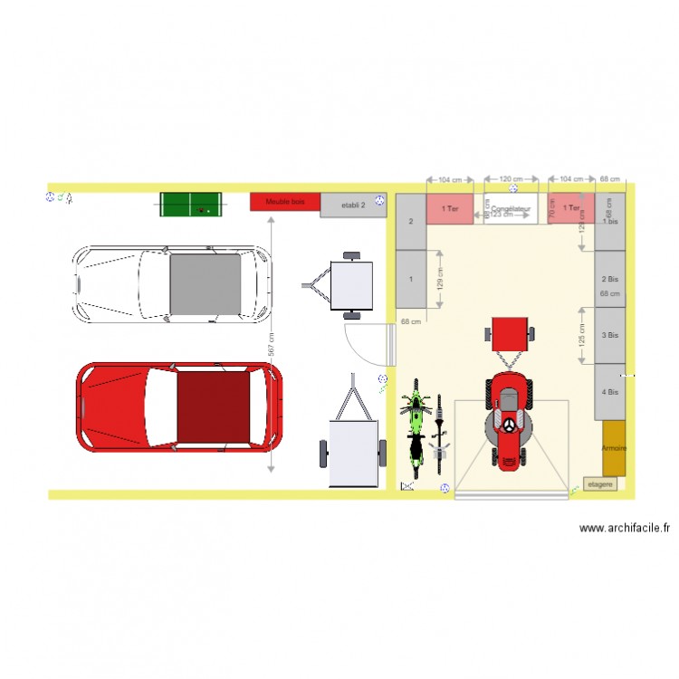 amenagement garage. Plan de 0 pièce et 0 m2