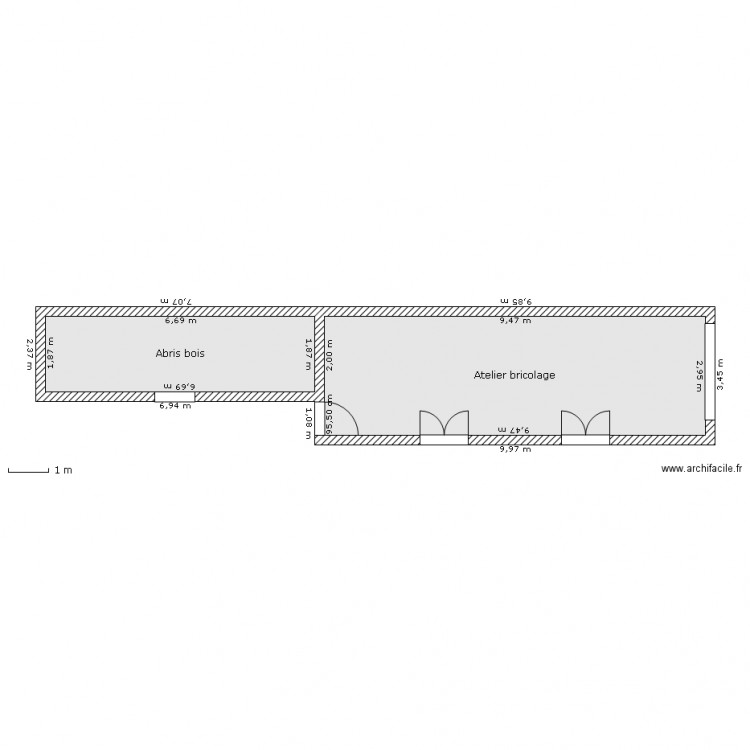 Atelier bricolage et abris bois. Plan de 0 pièce et 0 m2
