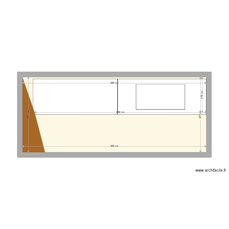 garage. Plan de 1 pièce et 35 m2