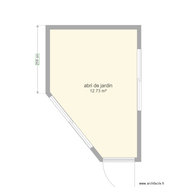 base abri jardin v1 archifacile. Plan de 0 pièce et 0 m2