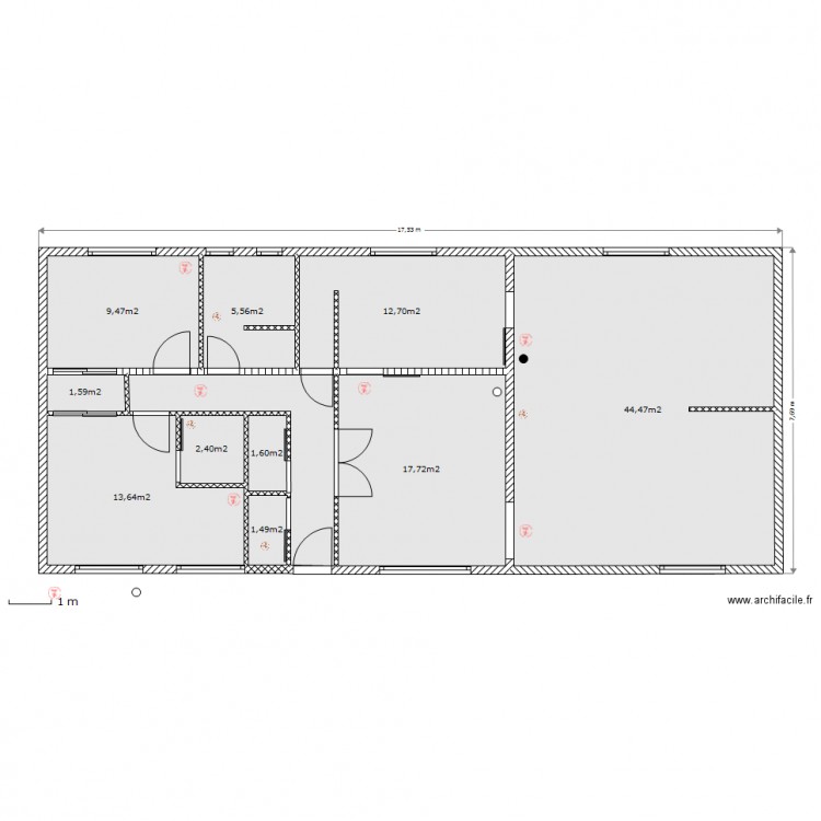 Etage de Vie (Gainages). Plan de 0 pièce et 0 m2