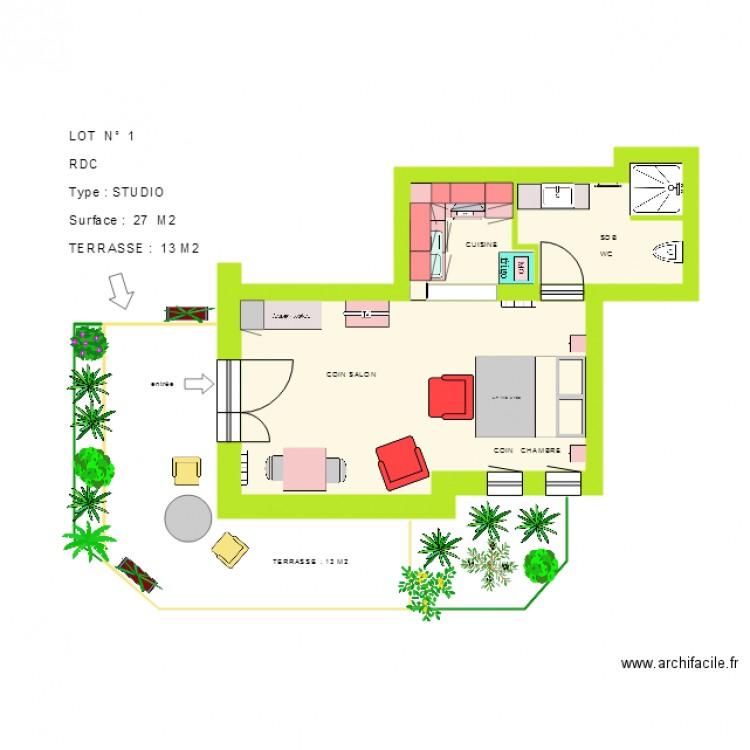 LOT N 1. Plan de 0 pièce et 0 m2