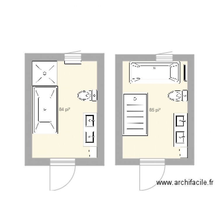 salle de bain actuelle . Plan de 0 pièce et 0 m2