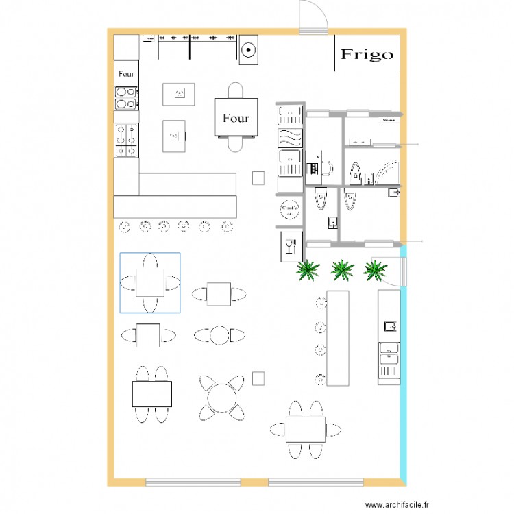 pizza5 1equipé. Plan de 0 pièce et 0 m2