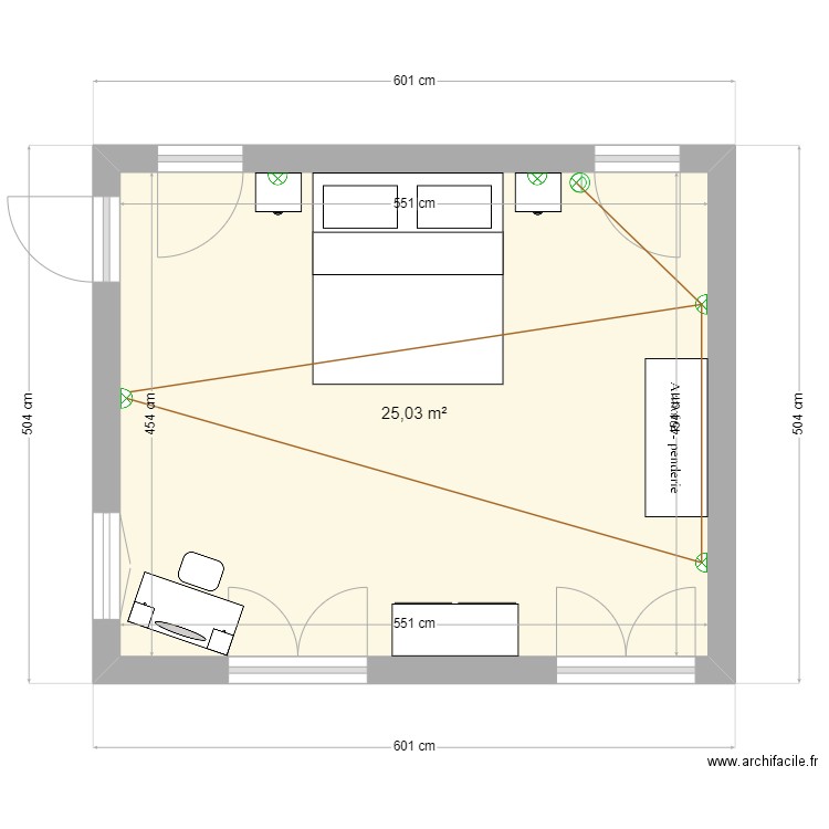 Plan électrique chambre parents. Plan de 0 pièce et 0 m2