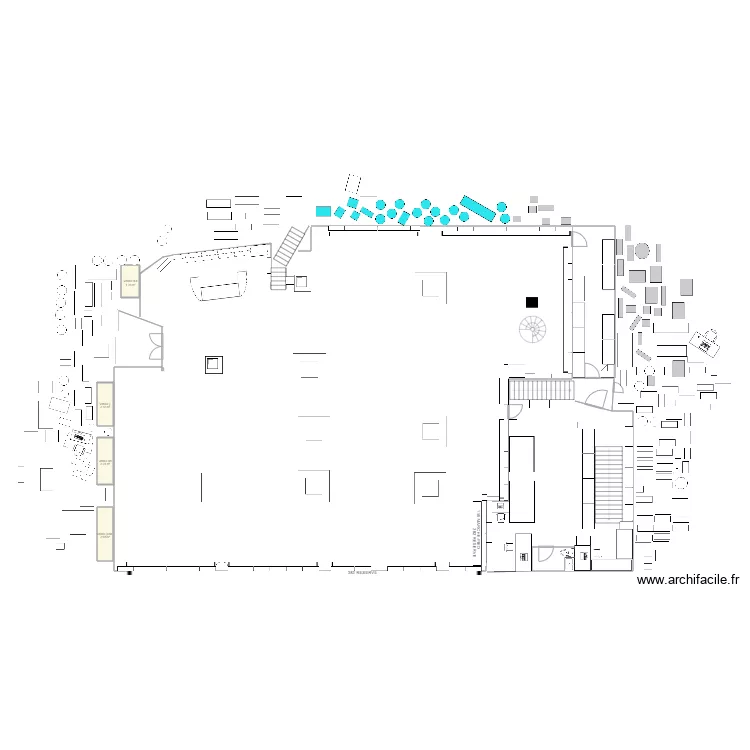 librairie vide. Plan de 