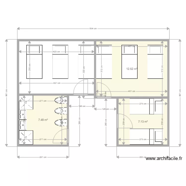 Dortoir Haumi. Plan de 