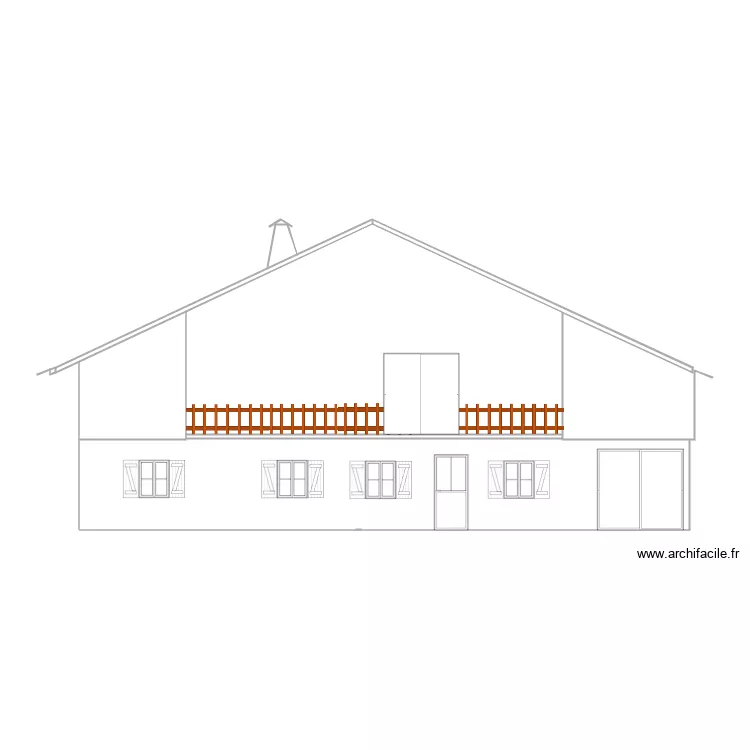 Fa&ccedil;ade Sud Actuelle. Plan de 