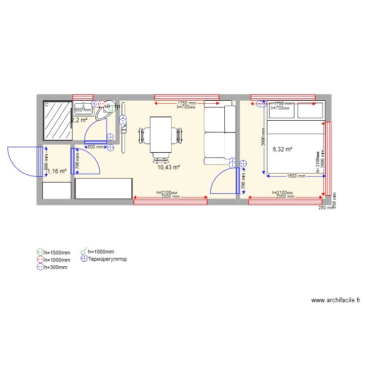  24. Plan de 4 pièces et 20 m2