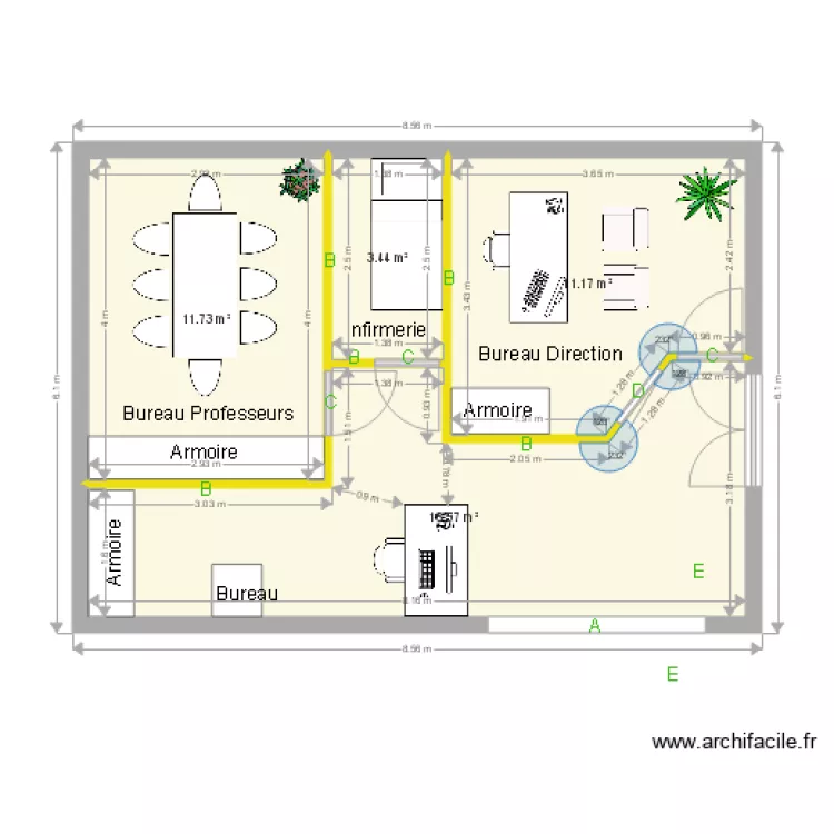 Accueil lyc&eacute;e Version DEVIS 4 OE Travaux finis . Plan de 