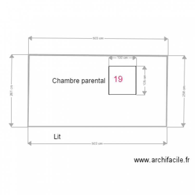 Chambre parental maçon. Plan de 0 pièce et 0 m2