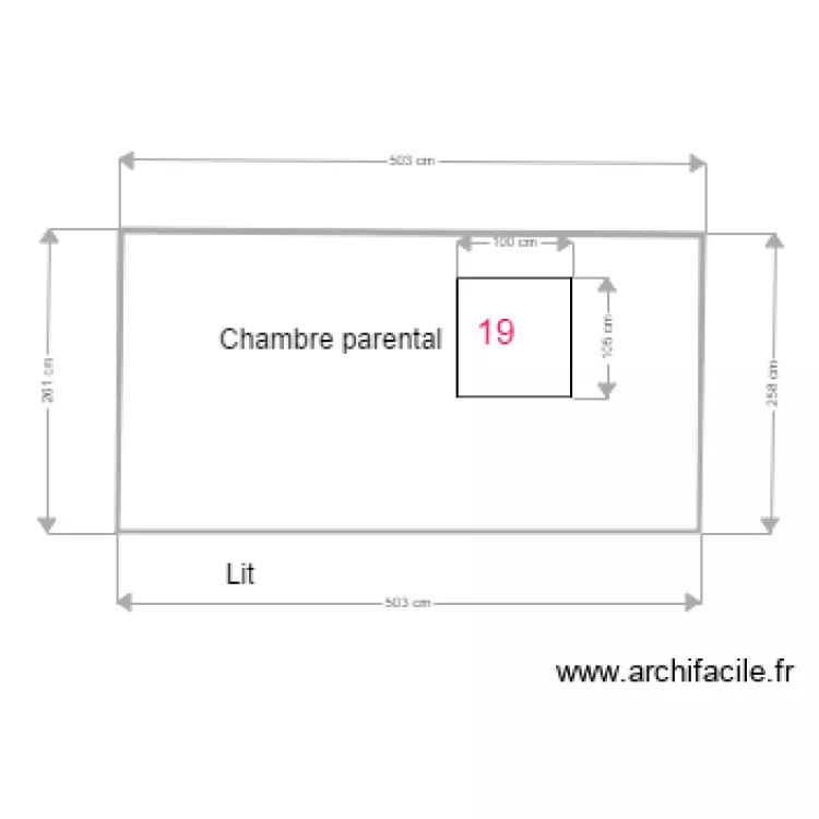 Chambre parental ma&ccedil;on. Plan de 