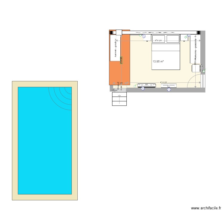 extension. Plan de 0 pièce et 0 m2