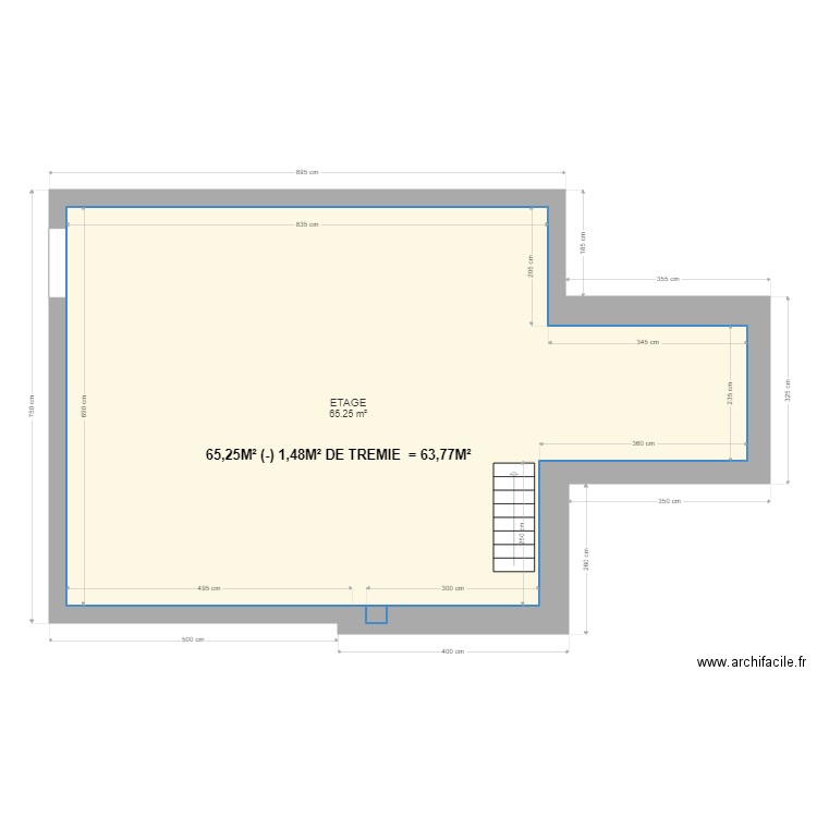 SURFACE DE PLANCHER ETAGE. Plan de 0 pièce et 0 m2