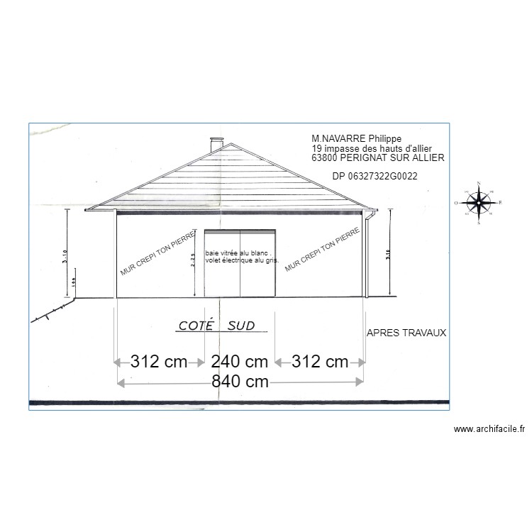 PERIGNAT façade sur avant travaux 1. Plan de 0 pièce et 0 m2