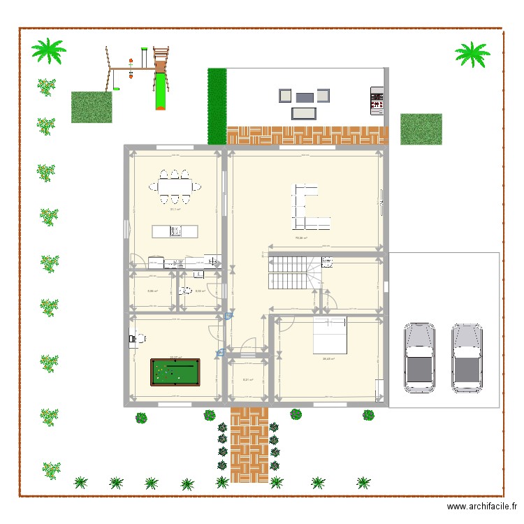 maison 180 metre carré. Plan de 7 pièces et 172 m2