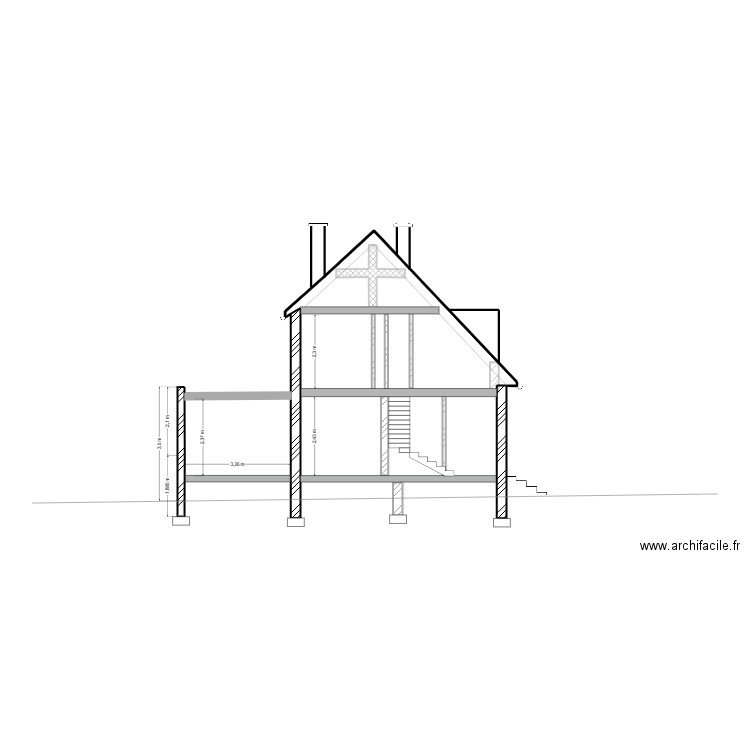 Coupe état futur mairie2. Plan de 0 pièce et 0 m2