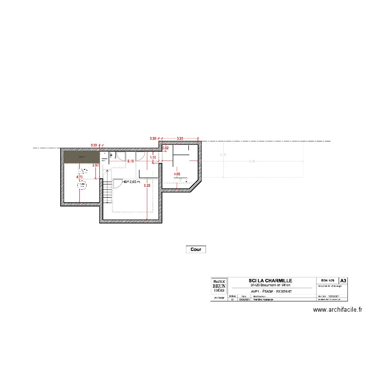 Charmille plomberier1. Plan de 1 pièce et 4 m2