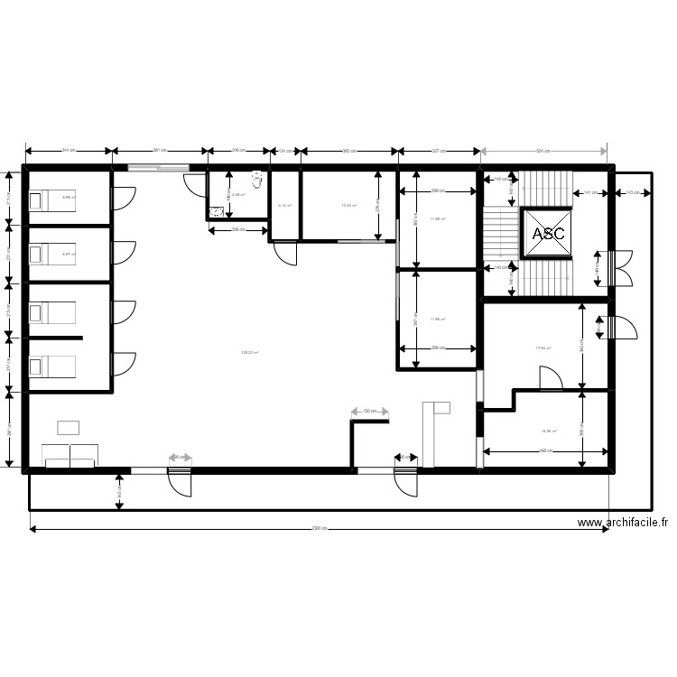 Muller Philippe extention 1. Plan de 12 pièces et 262 m2