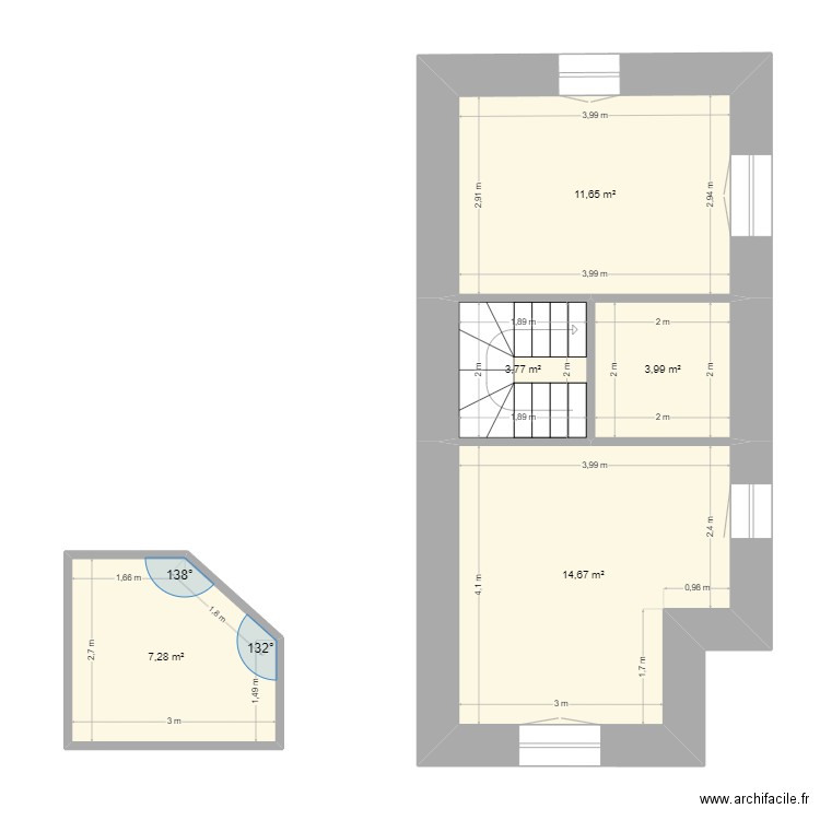 Fernandez. Plan de 10 pièces et 77 m2