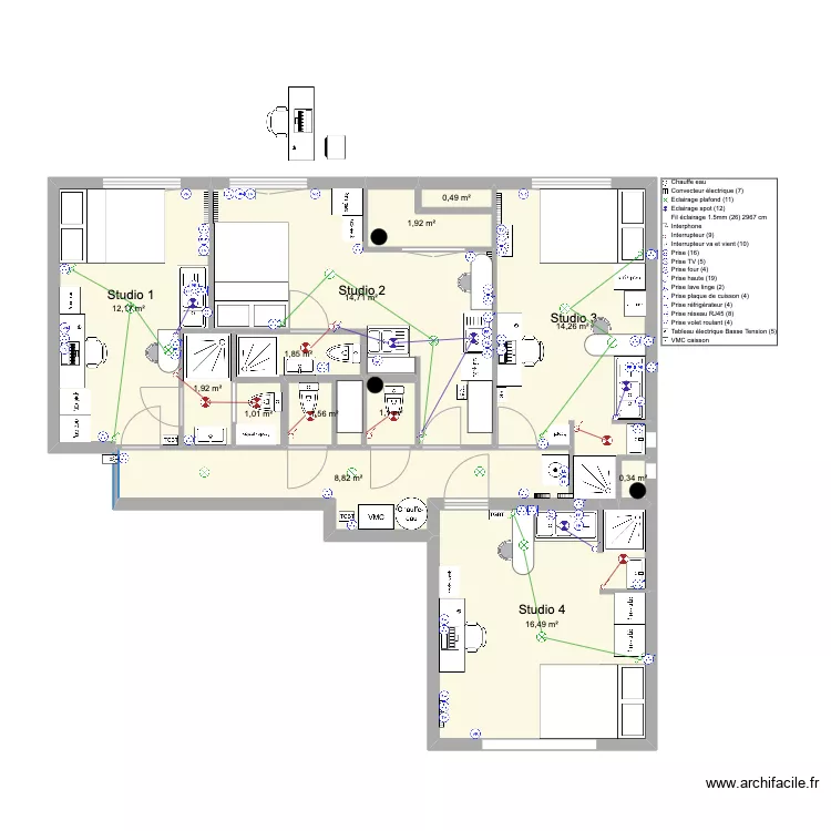 AL RICHELIEU 4WC VF. Plan de 