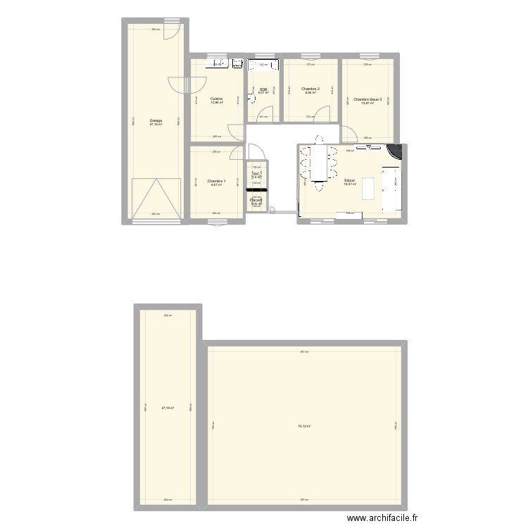 Maison la plaine. Plan de 11 pièces et 195 m2