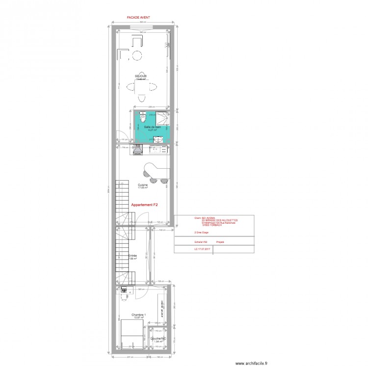 SCI AVEMA 2 EME ETAGE PROJET. Plan de 0 pièce et 0 m2