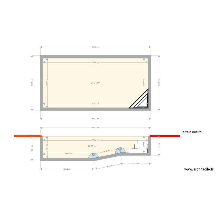 PLAN ET COUPE PISCINE . Plan de 0 pièce et 0 m2